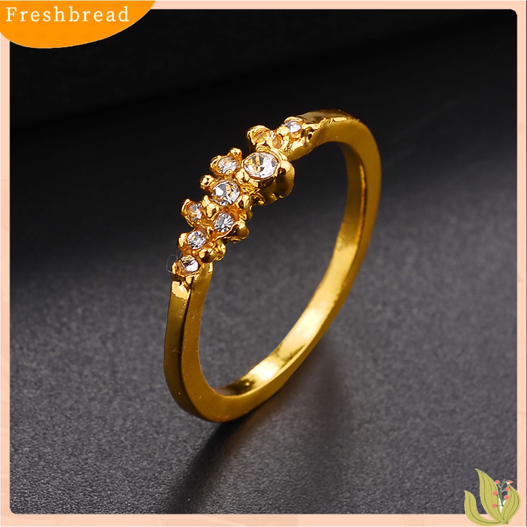 &lt; Freshbread &gt; Wanita Cincin Simple Berlapis Mengkilap9 Berlian Imitasi Knuckle Ring Untuk Pacaran