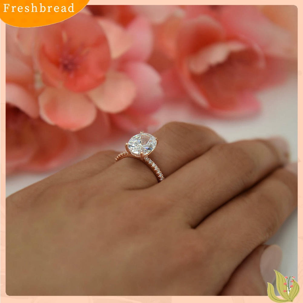 &lt; Freshbread &gt; Kreatif Bentuk Telur Zirkon Bertatahkan Shiny Finger Cincin Pesta Wanita Perhiasan Hadiah