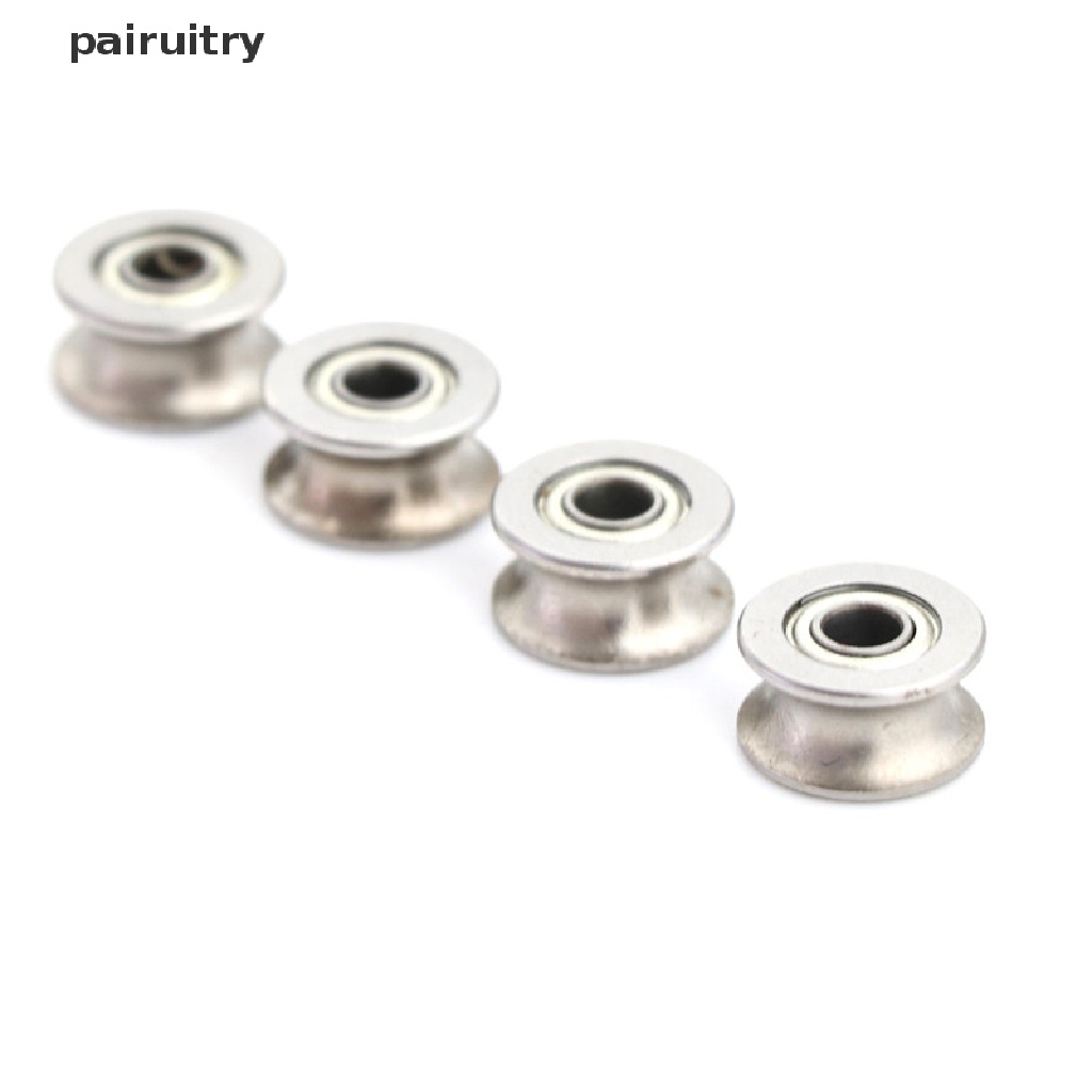 Prt 4PCS 4 * 13 * 7MM 624UU HCS U Groove Guide Pulley Rail Ball Bearings Wheel PRT