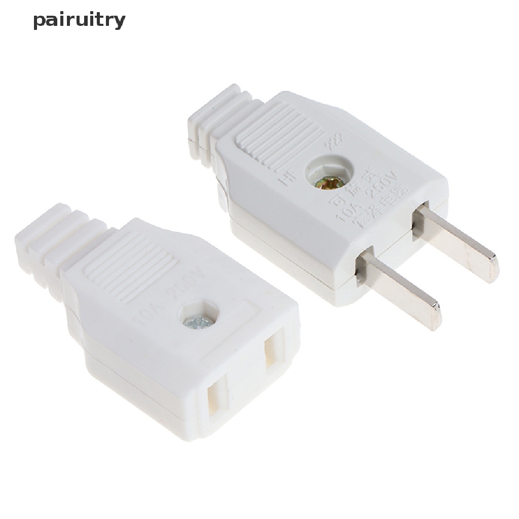 Prt US 2pin Gepeng AC Listrik Power Male Plug Female Socket Outlet Adaptor Kawat PRT