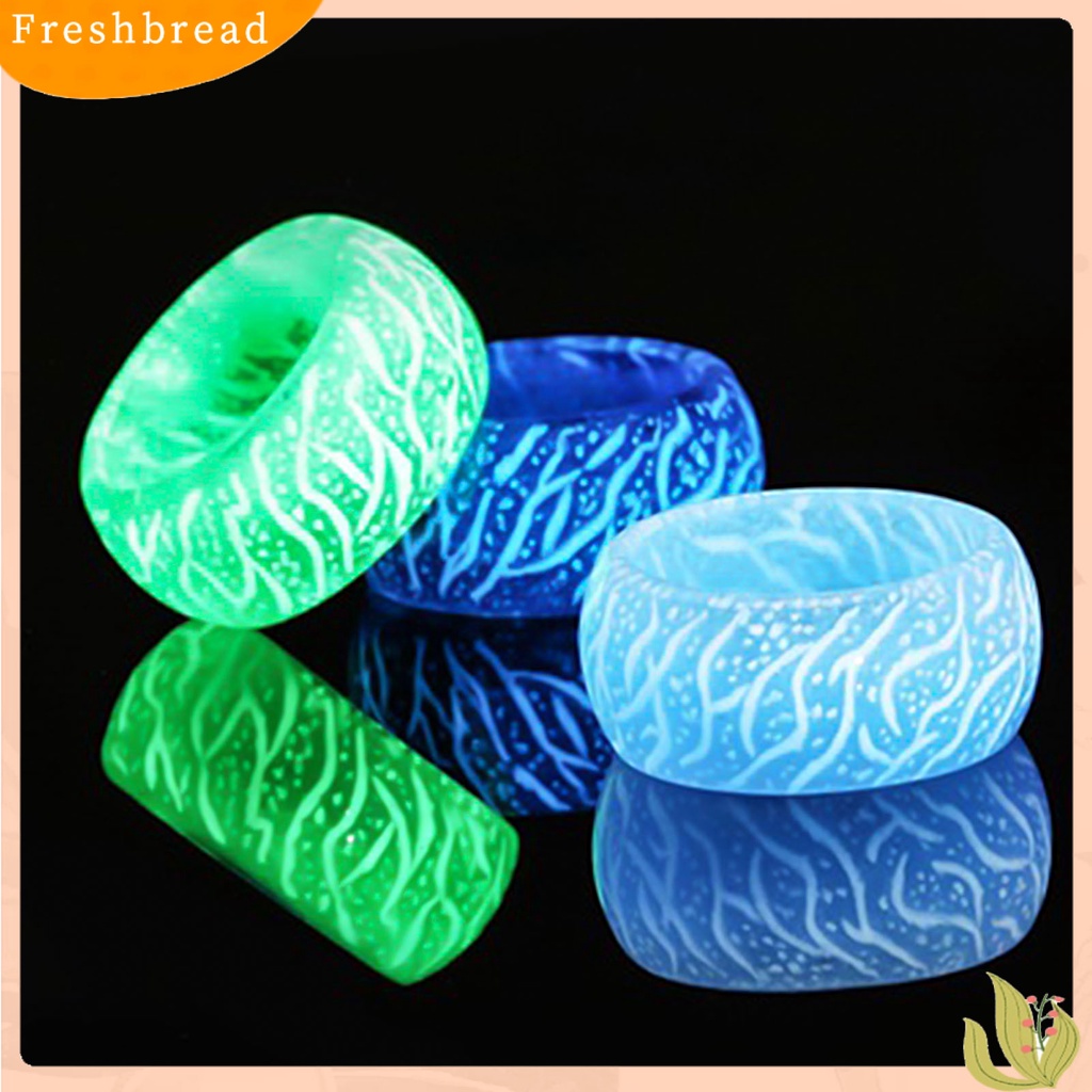 &lt; Freshbread &gt; Kreatif Unisex Pola Retak Bercahaya Glow Cincin Fashion Perhiasan Aksesori