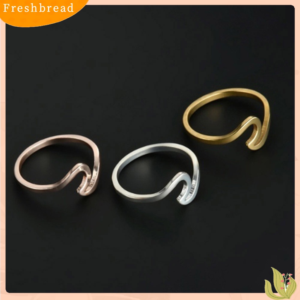 &lt; Freshbread &gt; Fashion Wanita Kreatif Bentuk Gelombang Jari Cincin Pertunangan Pesta Perhiasan Hadiah