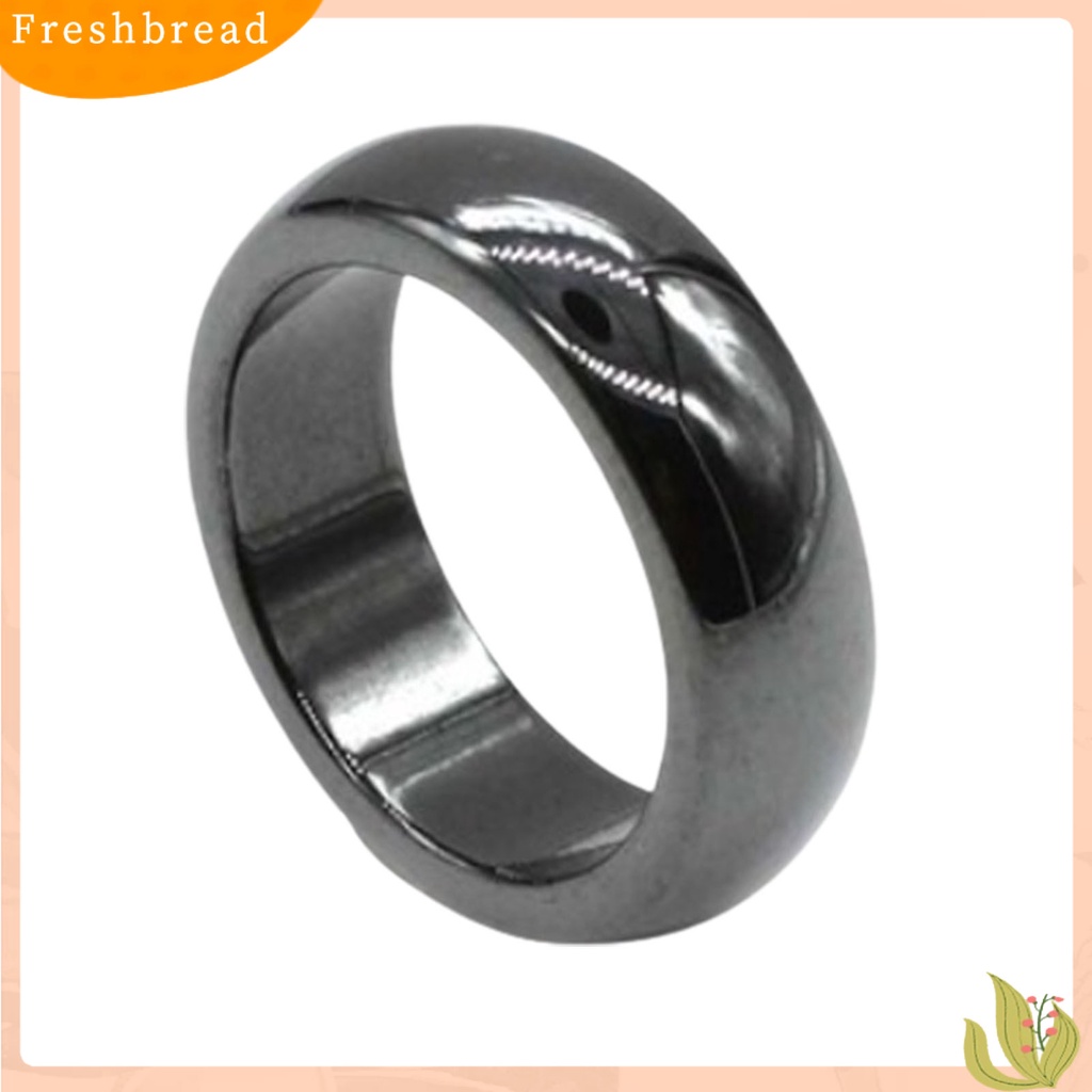 &lt; Freshbread &gt; Fashion Simple 6mm Lebar Flat Hematite ic Finger Ring Cincin Unisex Untuk Pacaran