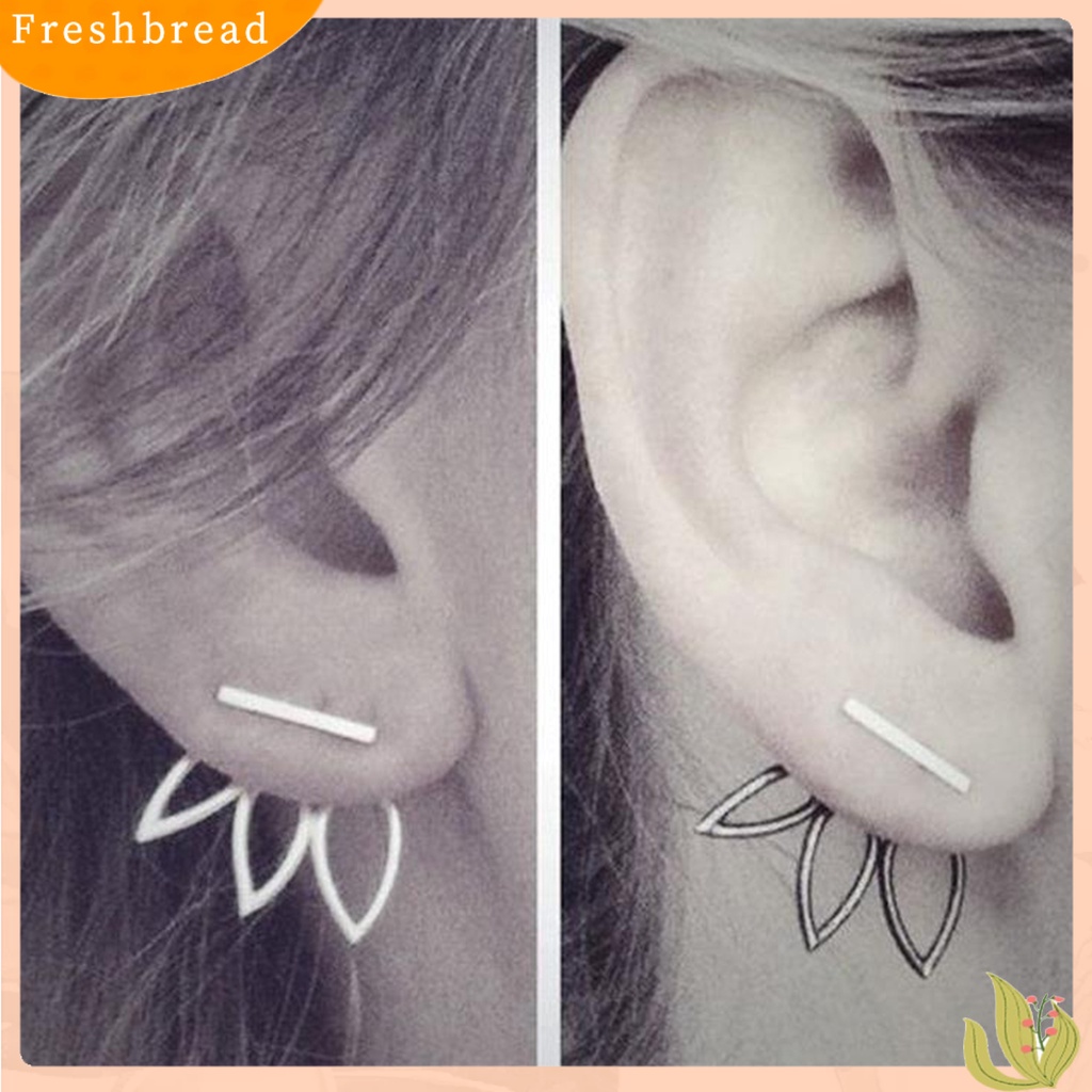 &lt; Freshbread &gt; Ear Studs Hollow Lotus Kreatif Wanita Anting Alloy Elegan Untuk Pacaran