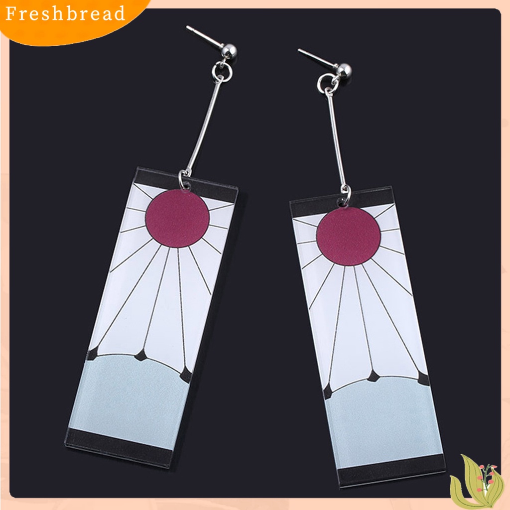 &lt; Freshbread &gt; Anting Stud Bentuk Persegi Panjang Drop Desain Anime Anting Aksesori Perhiasan Anime Akrilik Untuk Pakaian Sehari-Hari