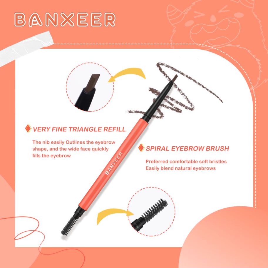 BANXEER Eyebrow Wild-Furry Monster Small Triangle Pensil Alis Tahan lama &amp; Tahan Air BM05 [Emperor]