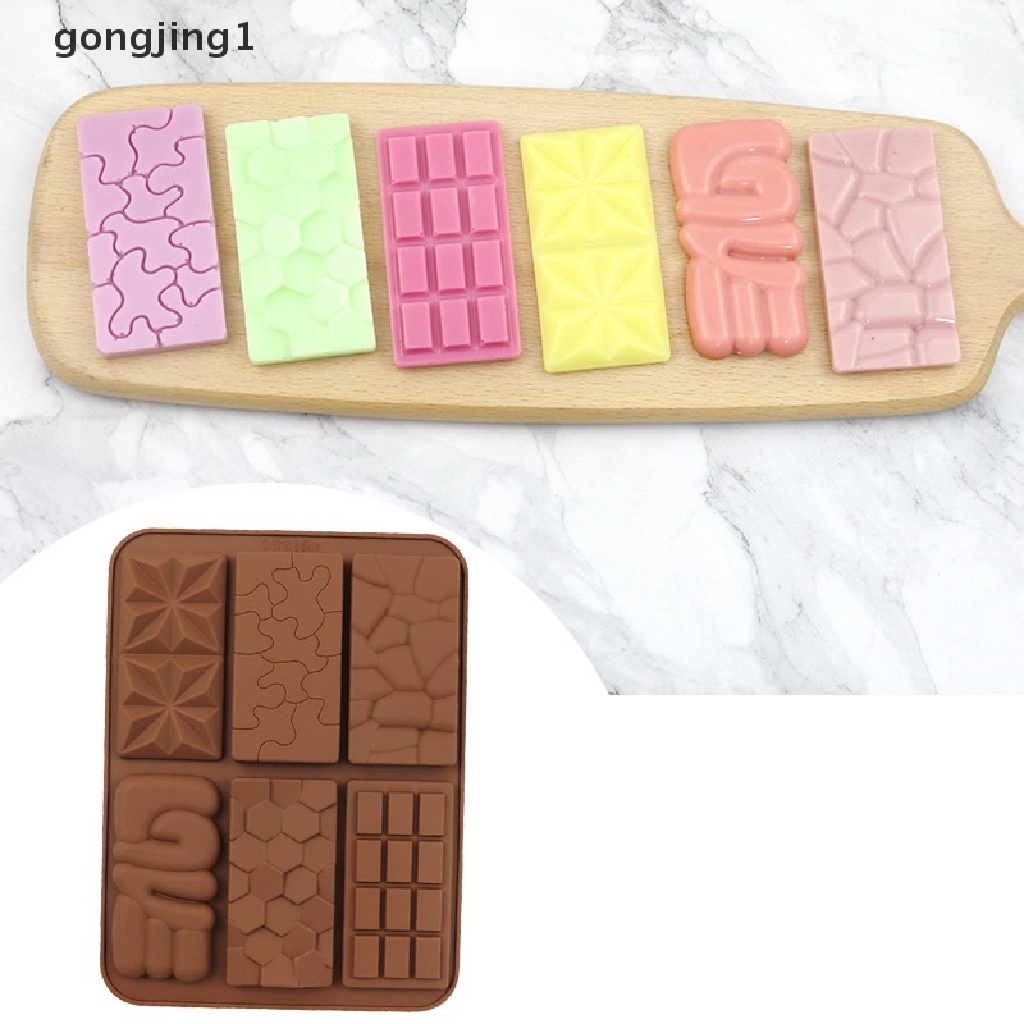 Ggg 6kisi Waffle Kecil Persegi Panjang Coklat Batangan Silikon Candy Mold Tray ID