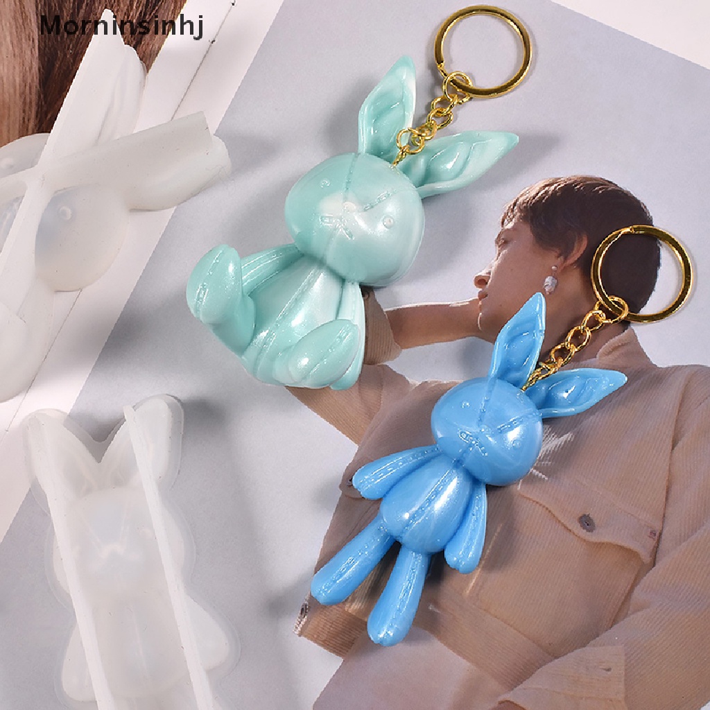 Mornin DIY Epoxy Resin Cetakan Stitch Kelinci Gantungan Kunci Silicone Mold Bunny Pendant Cetakan Untuk Kerajinan Tangan DIY Perhiasan Pesona Cetakan id