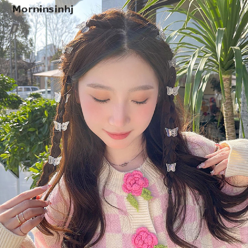 Mornin 10Pcs Mini Hair Clip Claw Lady Gadis Braided Butterfly Clip Transparan Hiasan Kepala Klem Jepit Aksesoris Rambut Plastik id