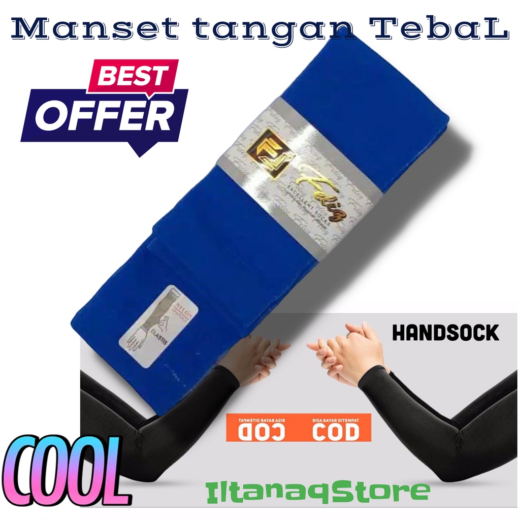 Iltanaqstore, Manset Tangan Tebal Berkualitas/ Manset Tangan Polos/ Sarung Lengan/ Mangset Tangan Muslimah/ Manset Tangan Sport