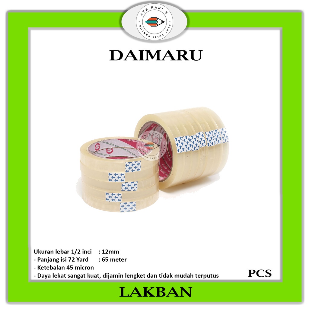 

DAIMARU - Lakban / Selotip Varian Isolasi 1/2 inch x 72 yard - Roll