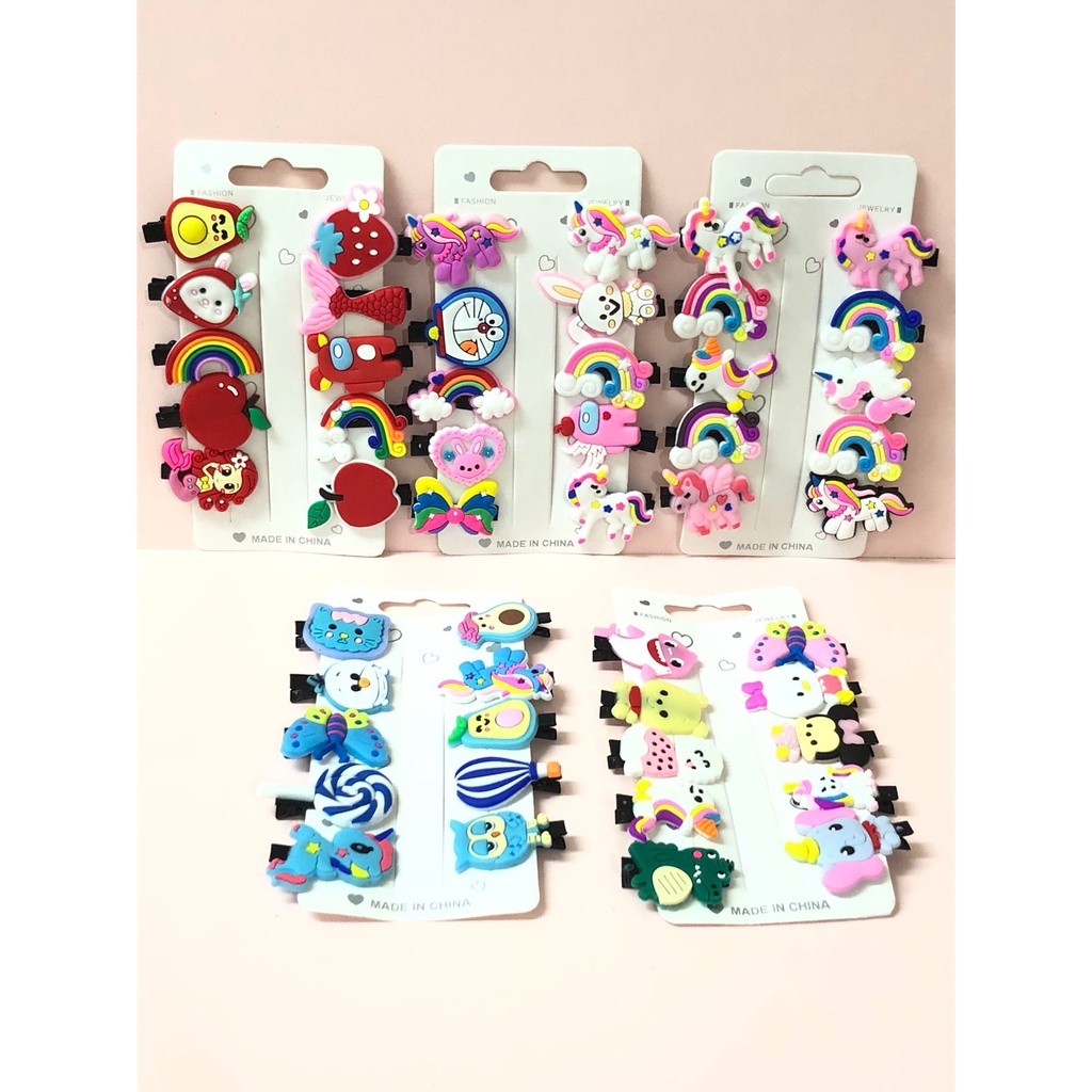 PGC [ 10PCS ] Set Jepit Rambut Motif BTS Ice Cream Buah Gaya Korea jepitan anak