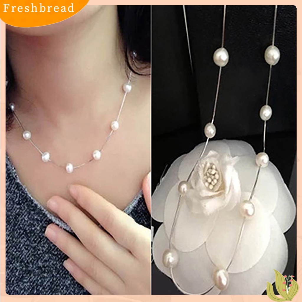 {In Stock} Kalung Single Layer Adjustable Alloy Wanita Mutiara Imitasi Rantai Klavikula Untuk Pernikahan