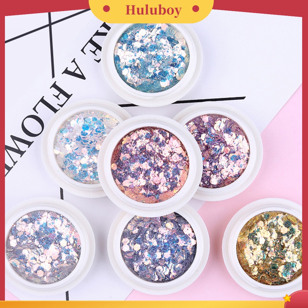 {In Stock} 3D Ukuran Mini Hologram Nail Art Sequin Glitter Powder Polish Dekorasi