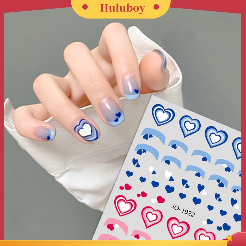 {In Stock} Stiker Kuku Perekat Diri Tahan Air Eye-catching Cinta Hati Cetak Kuku Stiker DIY Nail Art Gadget Hadiah Ulang Tahun