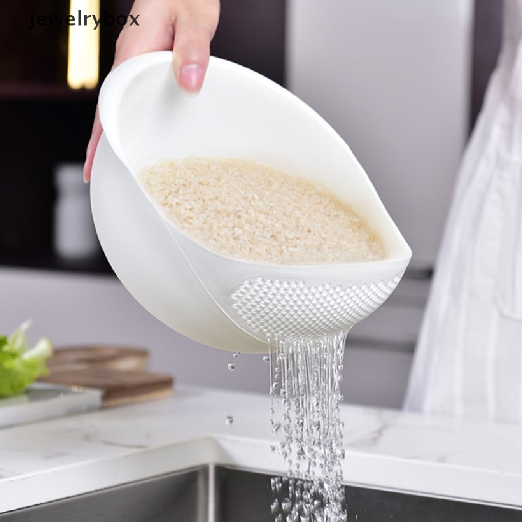 [jewelrybox] Saringan Beras Plastik Colander Kitchen Drain Basket Dengan Gagang Strainer Basket Butik