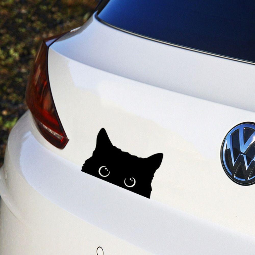 Lanfy Mata Besar Kucing Stiker 1 Pc Fashion Aksesoris Mobil Styling Motor Dekorasi Goresan Cover Mobil Vinyl Decal