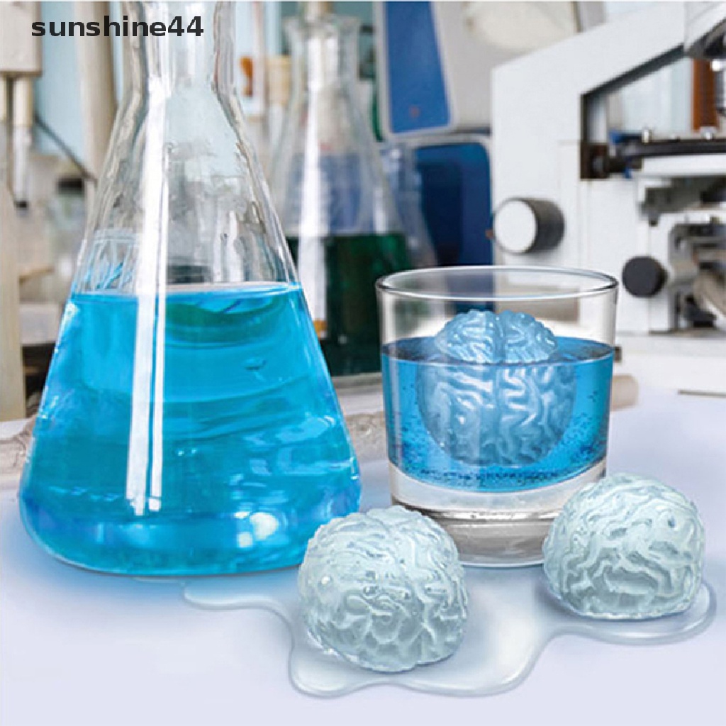 Sunshine Cetakan 3D Silikon Brain Ice Mold Alat Kue Cutter Cetakan Es Krim Ice Ball Maker ID