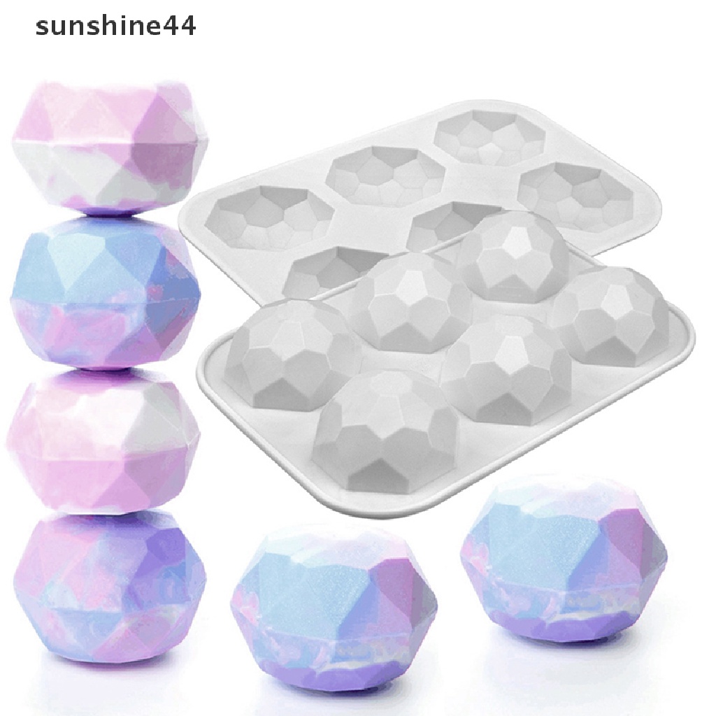 Sunshine 3D Desain Batu Permata Cokelat Cetakan Silikon DIY Diamond Mousse Moulds Baking Mold ID