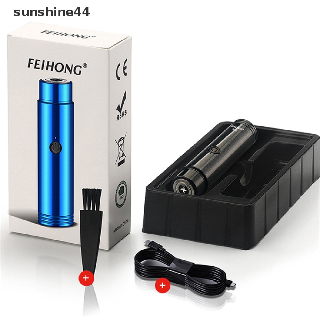 Sunshine Alat Cukur Elektrik Mini Portable Untuk Pria Bisa Dicuci Cukur Jenggot USB Charging ID