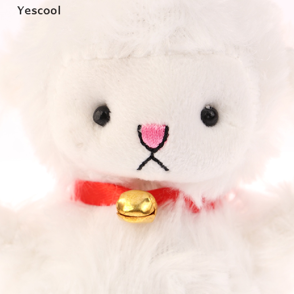 Yescool 15cm Boneka Domba Lucu Gantungan Kunci Mewah Kawaii Aksesoris Plushies Cowok Cewek Keyring ID