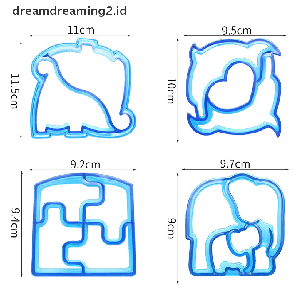 (hot) Lunch DIY Sandwiches Cutter Cetakan Makanan Cutg Die Roti Biskuit Cetakan Tools//