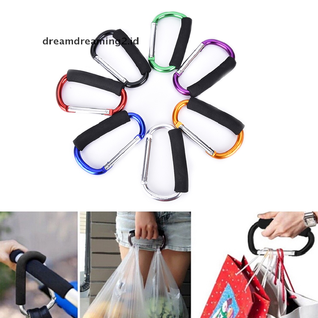 (hot) Pram Kursi Dorong Shopping Bag Hook Carabiner Besar D Ring Buggy Mummy Clip//