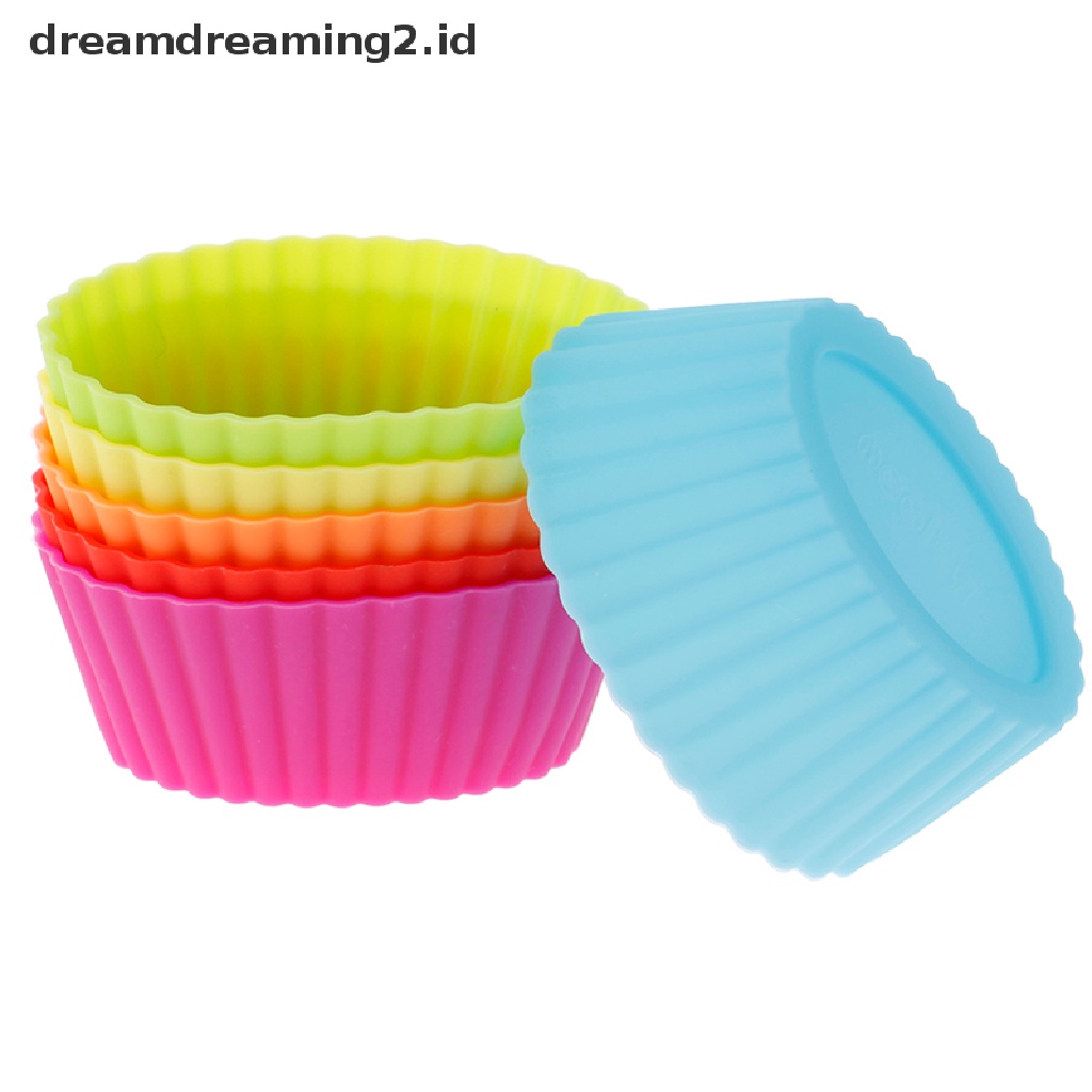 (hot) 6pcs Silicone Cake Cupcake Cup Cake Alat Bakeware Baking Cetakan Silikon//