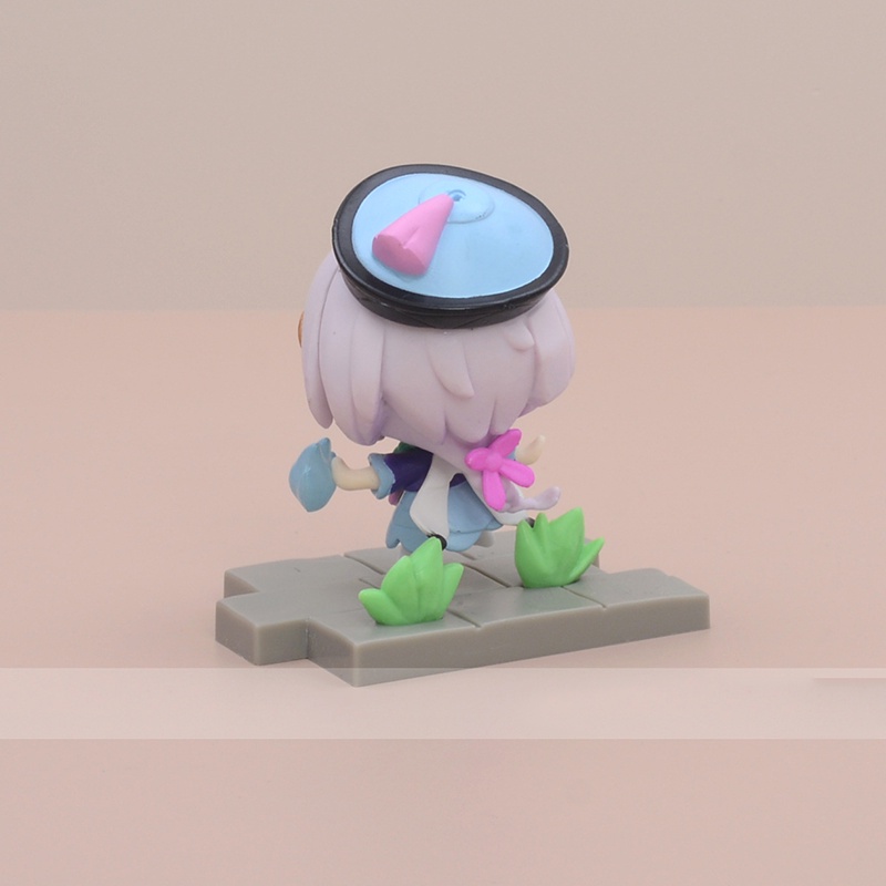 Genshin Impact Kaeya Diluc Xingqiu Keqing 7pcs/Set Qiqi Miniatur Kue Topper Zhongli Blind Box Game Karakter Boneka