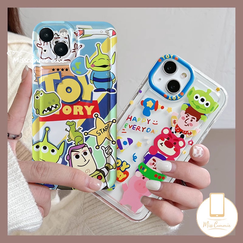 Casing Beruang Strawberry Lucu Redmi Note10 10s 9 11 11s 8 Note10 8 Redmi 12C 10C 9 A1 10A 9A 10 9T 9C NFC POCO F4 Kartun Toy Story Buzz Lightyear Alien Shockproof Airbag Case Cover