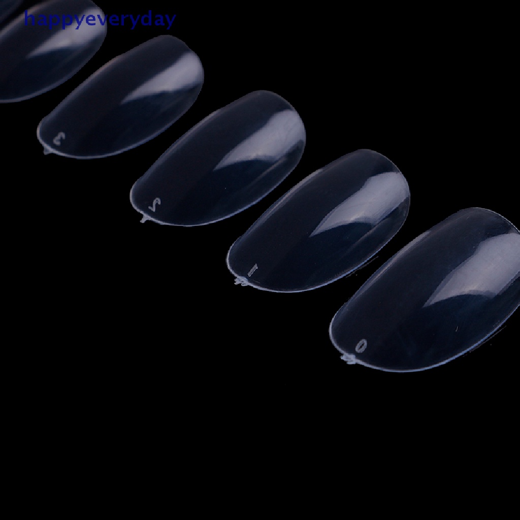 [happy] 500pcs Short Ellipse Full Cover Tips Kuku Palsu Palsu Acrylic Gel Manicure Set [ID]