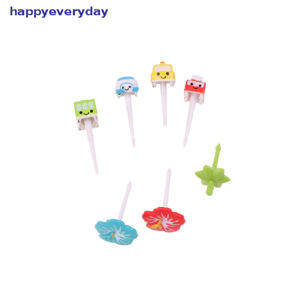 [happy] 5pcs Kreatif Kartun Buah Garpu Set Plastik Garpu Kecil Mulut Manis Garpu Kue [ID]