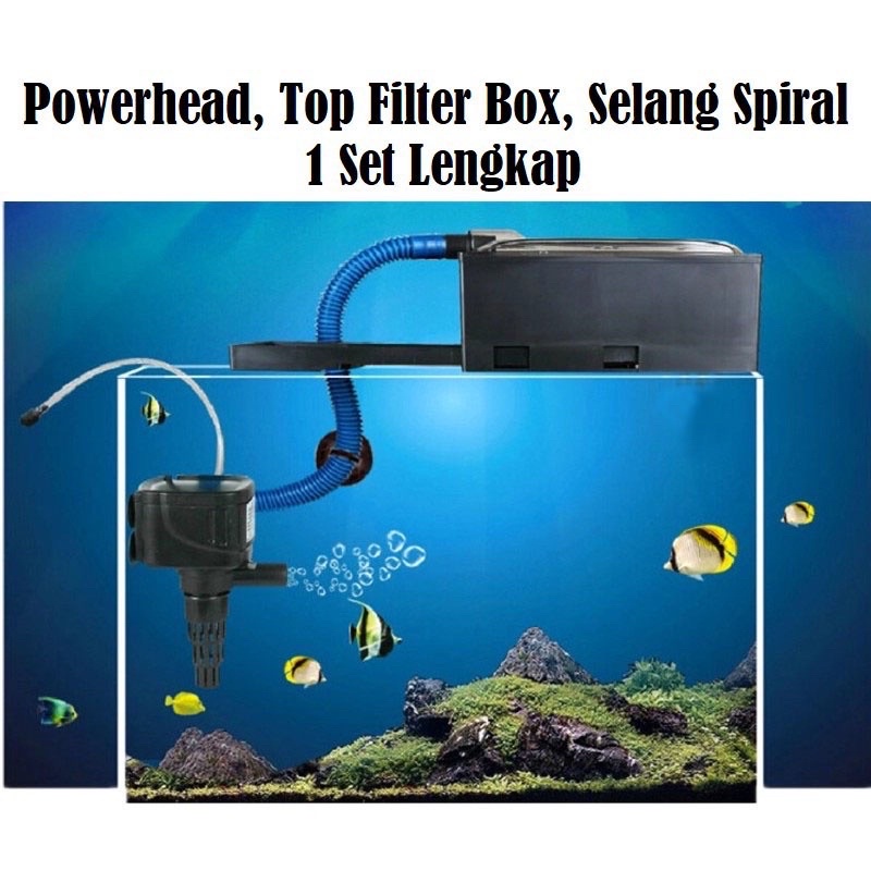 MESIN TOP FILTER AQUARIUM BOX FILTER PEMBERSIH AQUARIUM AQUASCAPE LENGKAP