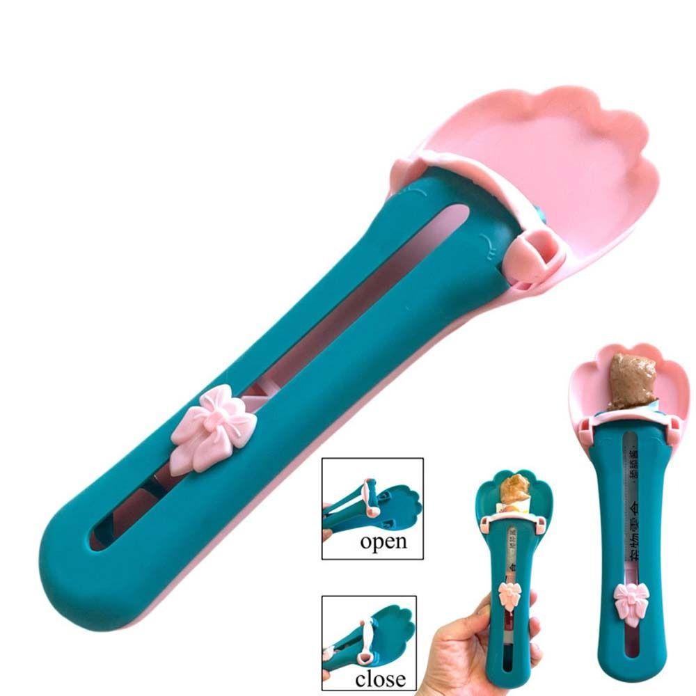 REBUY Rebuy Cat Strip Squeezer Portable Multifungsi Pet Feeding Puppy Kitten Cairan Snack Makan Bekal Makan Sendok Makanan Kucing