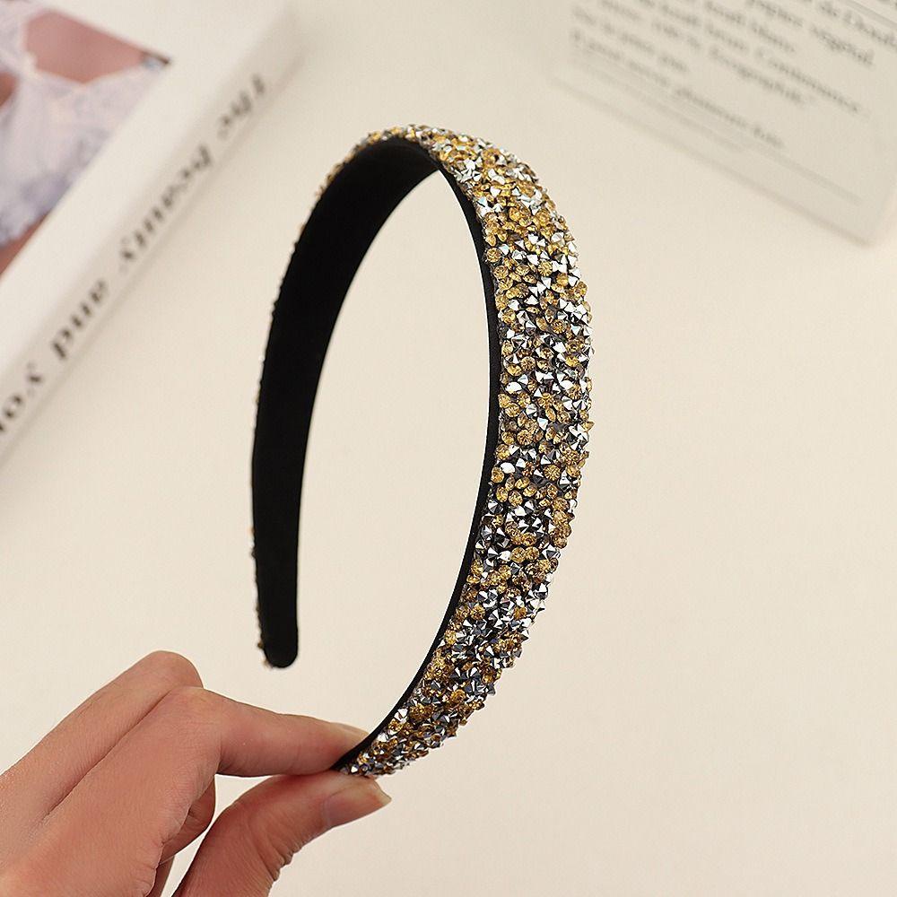 Needway Kristal Bando Hiasan Rambut Ins Sederhana Perempuan Ikat Rambut Non Slip Hairband Cuci Muka Bando Baru Hiasan Kepala Berlian Imitasi Korea Hairband