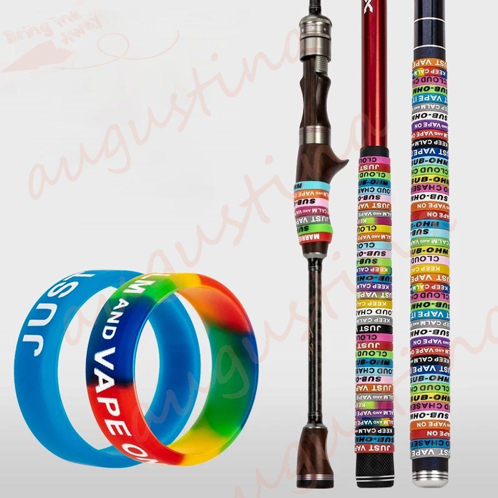 Agustinina Pancing Case Pelindung Cincin Warna-Warni Anti-Slip Ring Silica Gel Ring Pancing Dekorasi Silica Gel Rod Clip