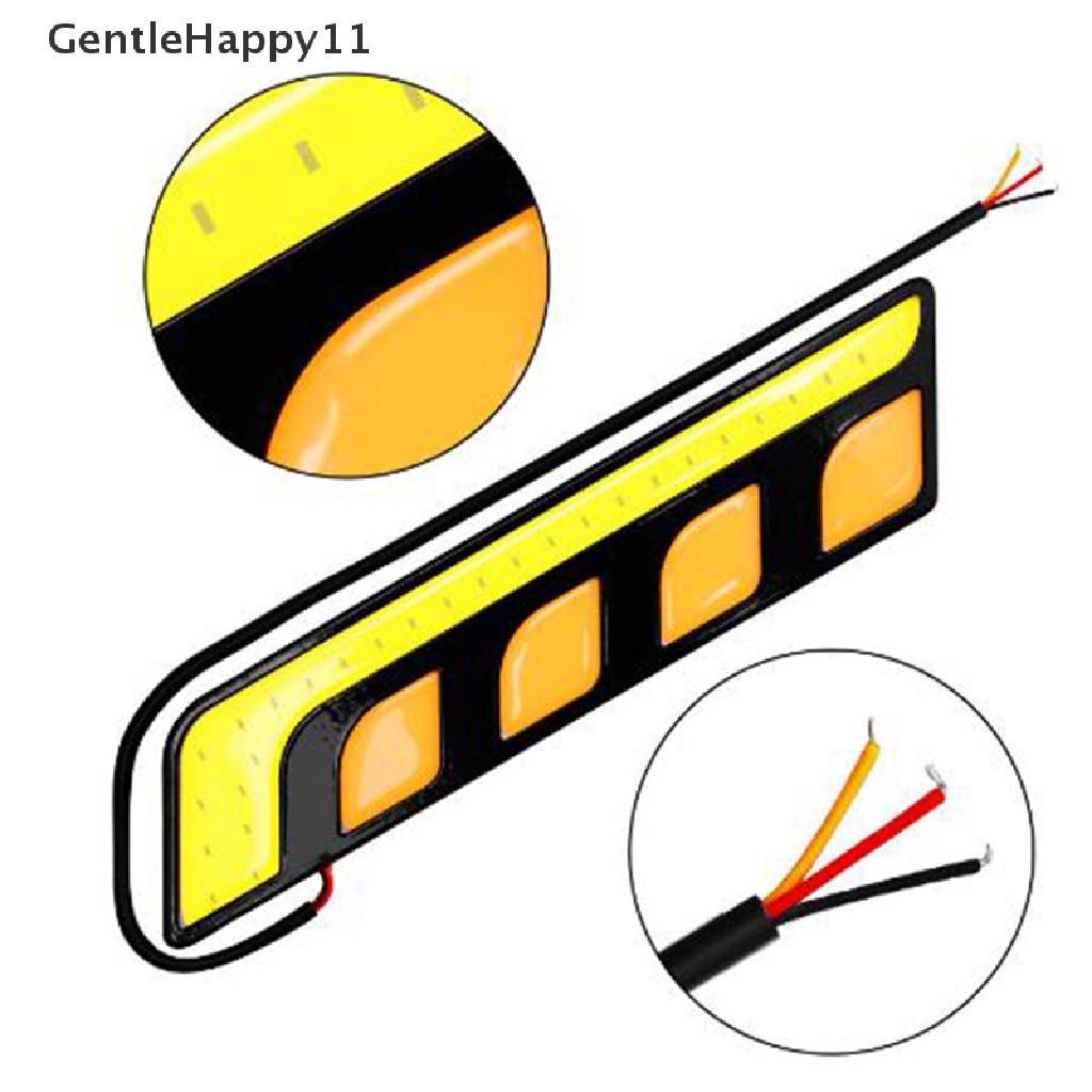 Gentlehappy 1PC LED COB Fog Lamp Mobil Siang Hari Berjalan DRL Tahan Air Dengan Lampu Sein id