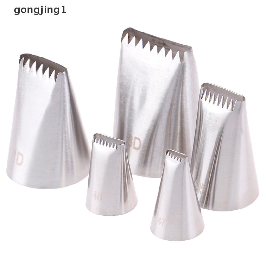 Ggg 5pcs Keranjang Anyam Tips Icing Piping Nozzle Stainless Steel Wrig Tube Nozzle ID