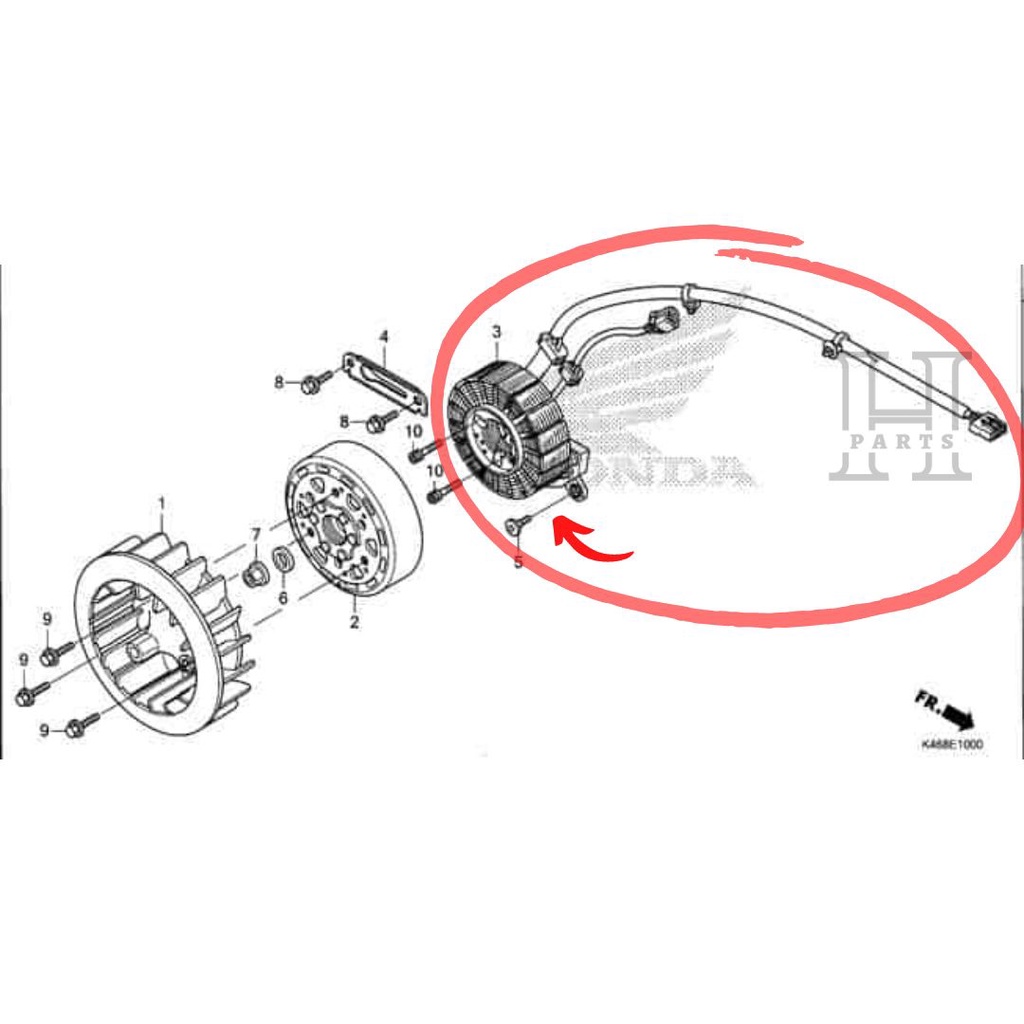 SEPUL SPULL SPUL CKP STATOR COMP VARIO 110 FI ESP 31220-K46-N21 ASLI ORIGINAL AHM HGP HONDA