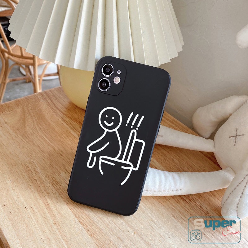 Couple Kartun Karakter Garis Lucu Casing Redmi9 12C A1 11 10 9A 9T 9C NFC Redmi Note9 8 10Pro 10s 10 Pro Plus Poco F4 M4 M5 M3 Pro M3 F3 X3 Pro MI 10 11 Lite 10T Sarung Soft Cover