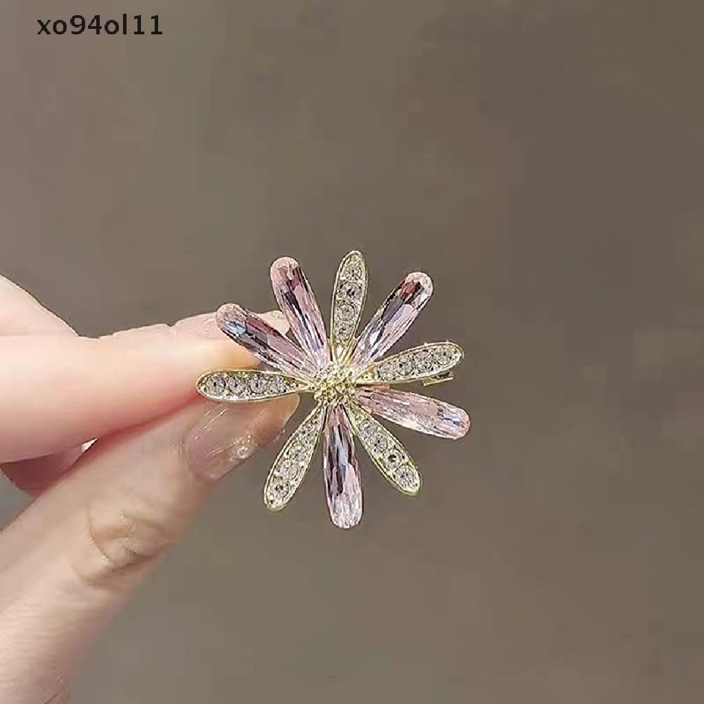 Xo Korea Kristal Kaca Bunga Daisy Bros Perempuan Sederhana Bros Jas Mantel Aksesoris Perhiasan Pernikahan Kasual Broche Hadiah Anti Slip Pin Untuk Jas OL