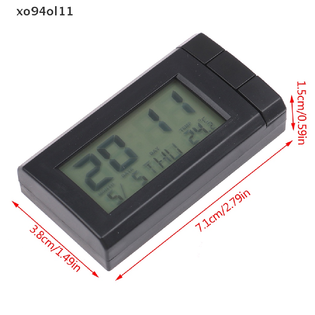 Xo Jam Tampilan Digital LCD Mobil 2in1 &amp; Suhu Auto Watch Thermometer OL