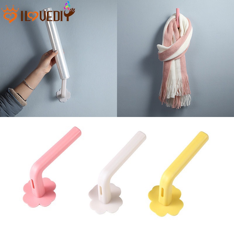 [Unggulan] Seamless Self-Adhesive Wall Hooks L Shaped Hooks Wall Hanging Towel Tissue Hanger Dapur Kertas Roll Rak Kamar Mandi Organizer Tutup Panci Talenan Tempat Penyimpanan Cangkir