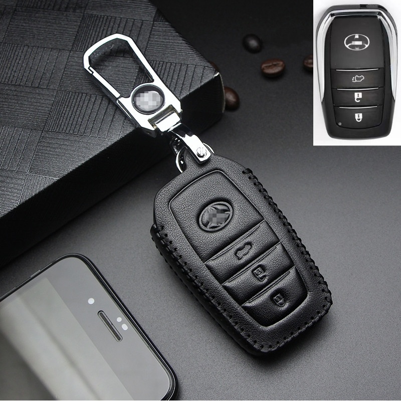 Untuk case Kunci Mobil Toyota/Gantungan Kunci/key chain leather