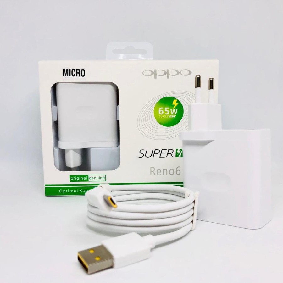 oem Charger Oppo 65W SUPER VOOC Micro USB &amp; Type C Fast Charging Original