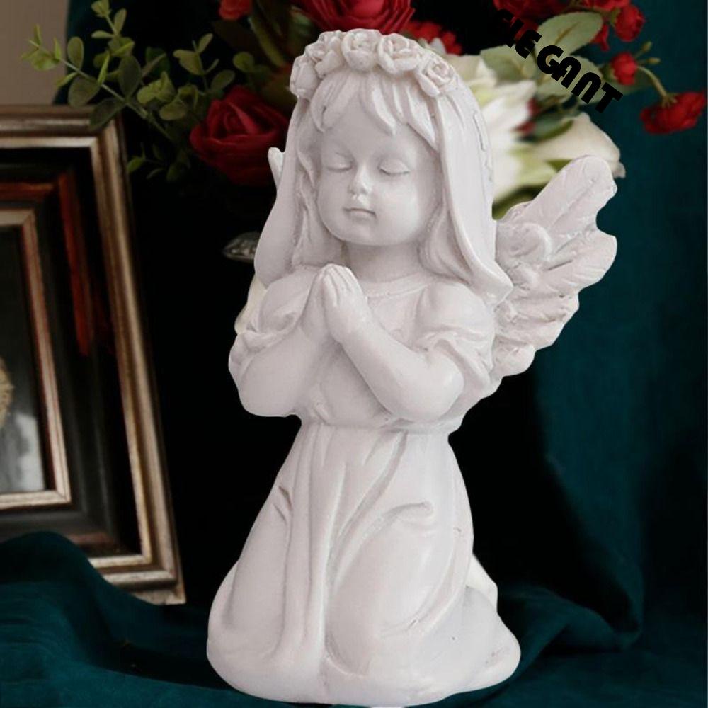 [Elegan] Patung Malaikat Bersayap Lucu Retro Pray Little Angel Hadiah Halus Unik High Quality Garden Statue