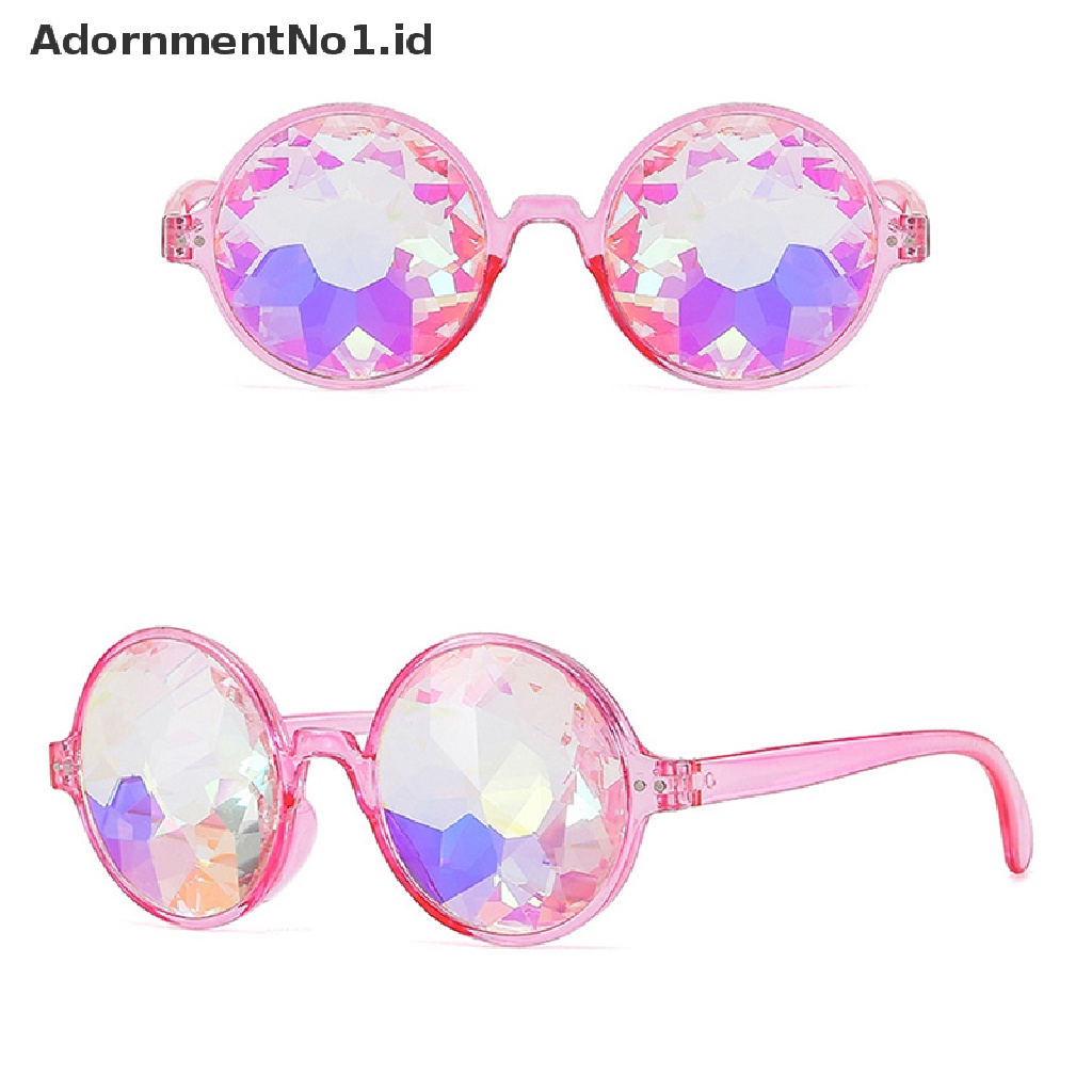 [AdornmentNo1] Kaleidoskop Kacamata Hujan Prisma Difraksi Lensa Kristal Kacamata Festivals Eyewear Pesta Klub Malam Aksesoris Cosplay Mosaik Kaca Prismatic Glasses Amusement