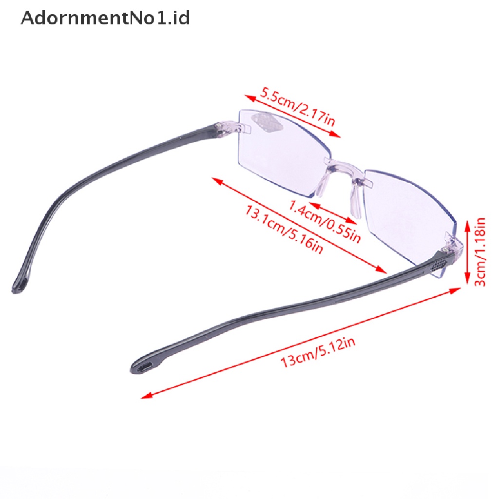 [AdornmentNo1] Kacamata Baca Tanpa Bingkai Anti Blue Light Bifocal Kacamata Pembesaran Jauh Dekat [ID]