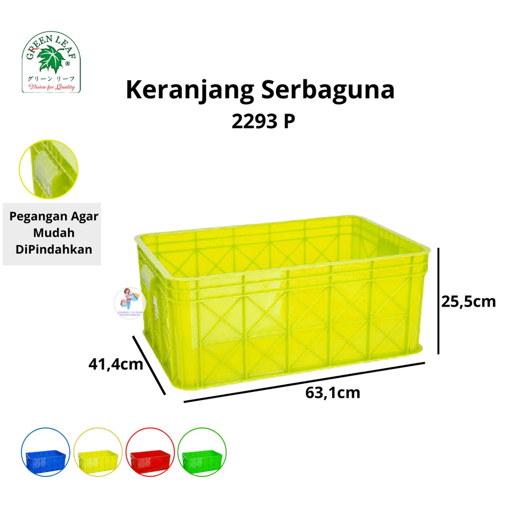 Keranjang Industri Container Box 2293 P Green Leaf