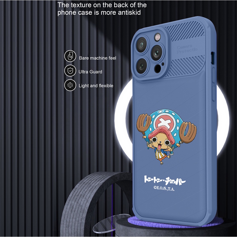 Redmi 12C Note 11S 11 Pro Redmi 10 10C 9A 9C 10A Note10 Note 10S 8 Pro Note 9s X3 Pro NFC Kartun Keren One Piece Luffy Serat Karbon Cross Grain Phone Case DGX